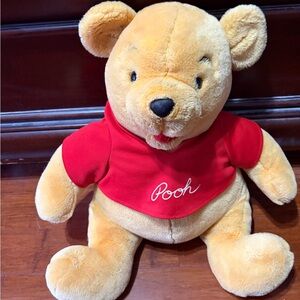 Vintage Winnie the Pooh Plush Toy with Red Shirt